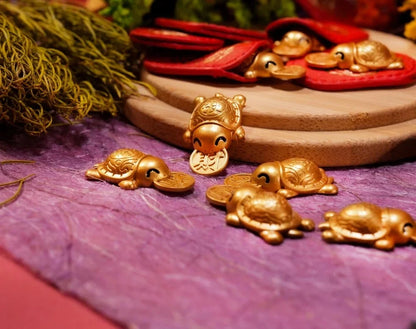 Gold-Tone Turtle Keepsake Charm Symbolizing Lasting Luck