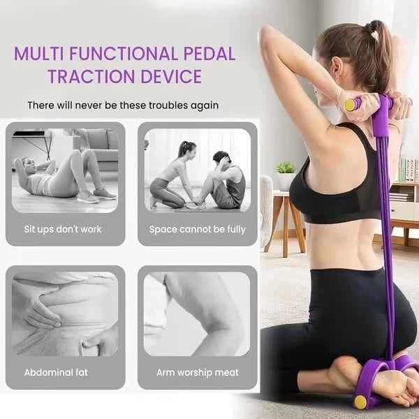 Adjustable 4-Tube Pedal Resistance Exerciser for Low-Impact Fitness