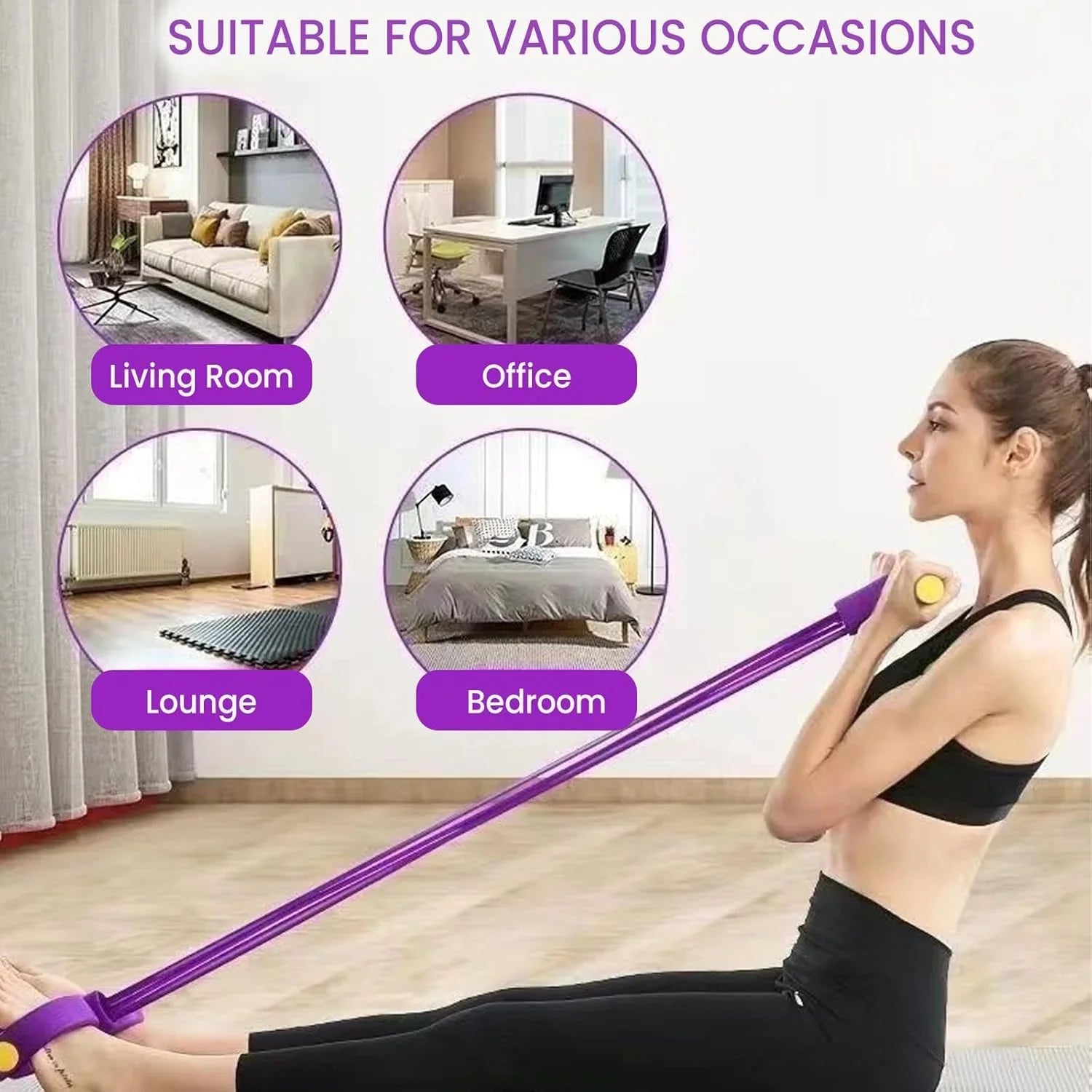 Adjustable 4-Tube Pedal Resistance Exerciser for Low-Impact Fitness