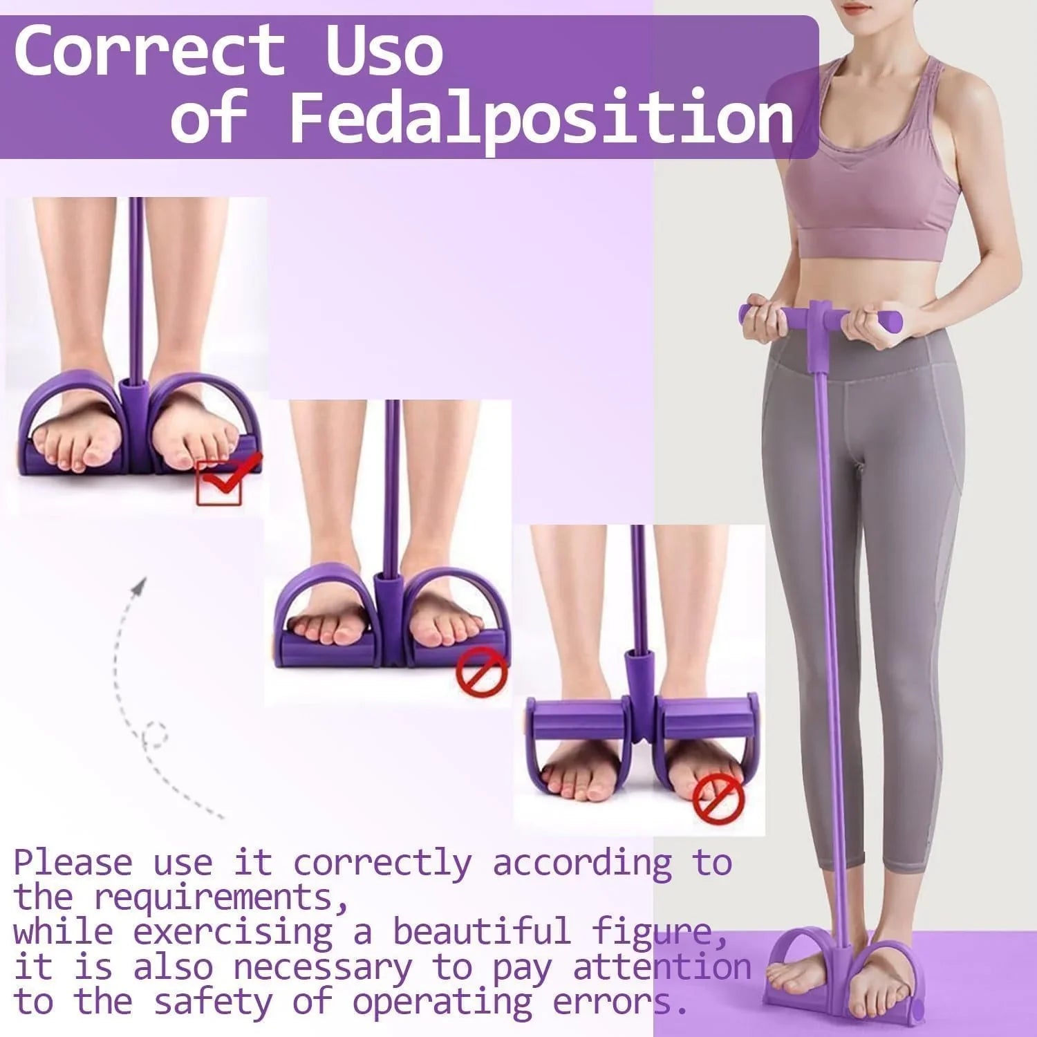Adjustable 4-Tube Pedal Resistance Exerciser for Low-Impact Fitness