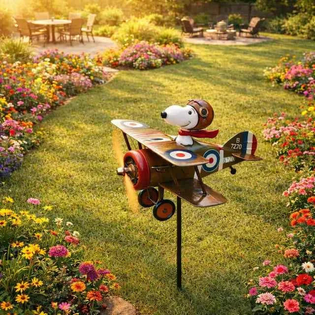 Patriotic Pilot Pup Garden Windmill Honoring America at 250