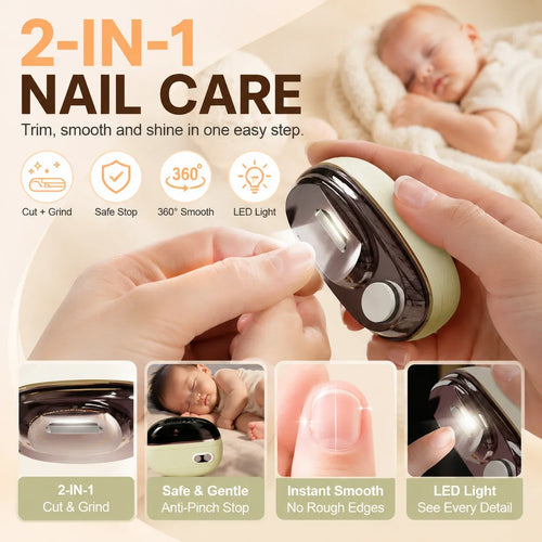 Purpose-Built 2-in-1 Electric Nail Clipper with LED for Everyday Use