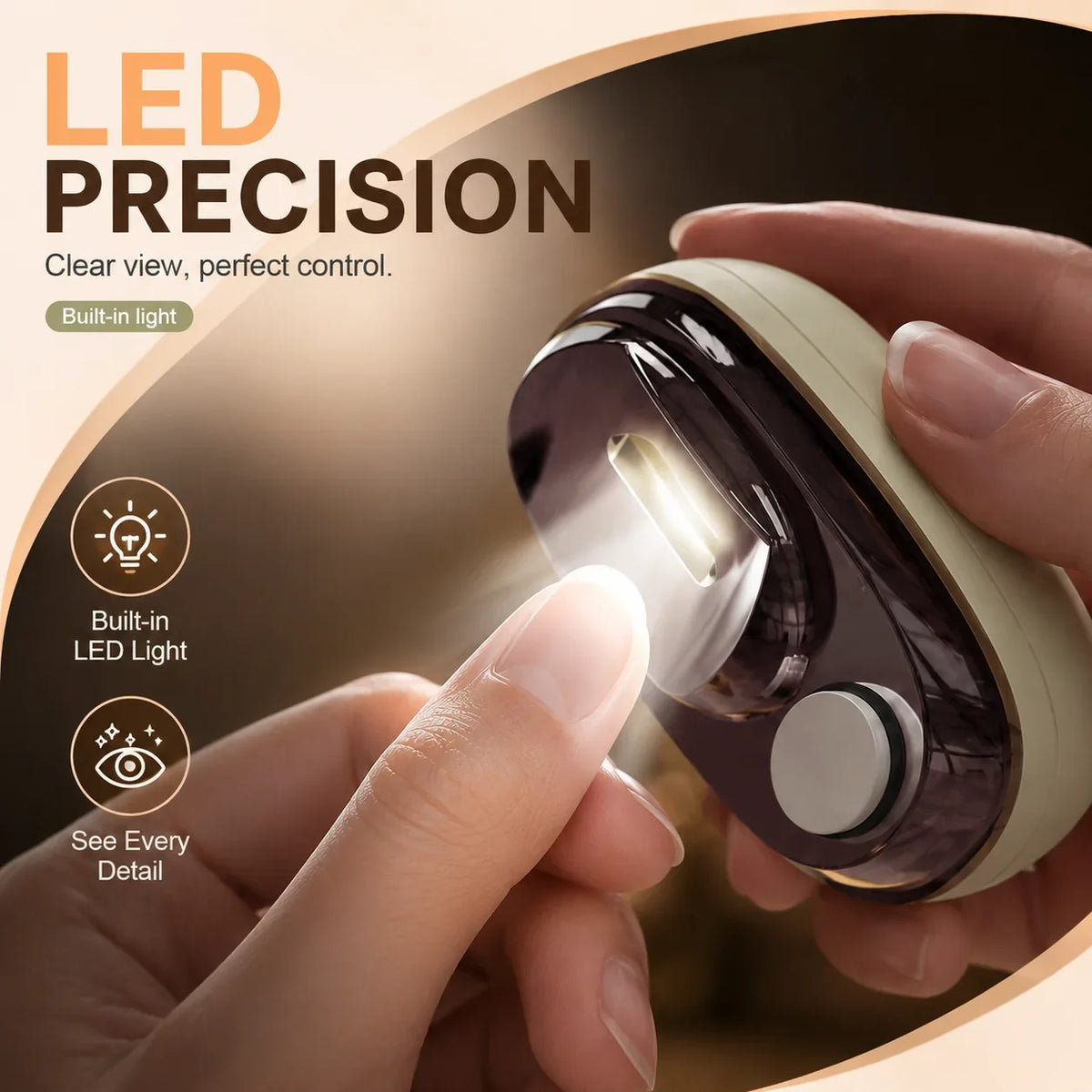 Purpose-Built 2-in-1 Electric Nail Clipper with LED for Everyday Use