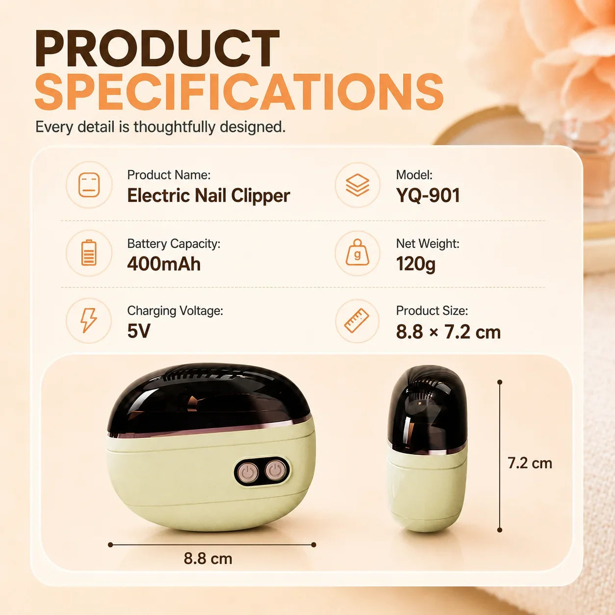 Purpose-Built 2-in-1 Electric Nail Clipper with LED for Everyday Use
