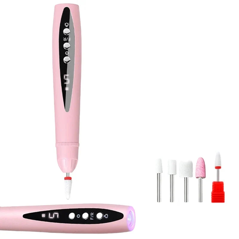 Decorative 2-in-1 Electric Nail Drill with UV Gel Light Portable