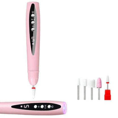 Decorative 2-in-1 Electric Nail Drill with UV Gel Light Portable