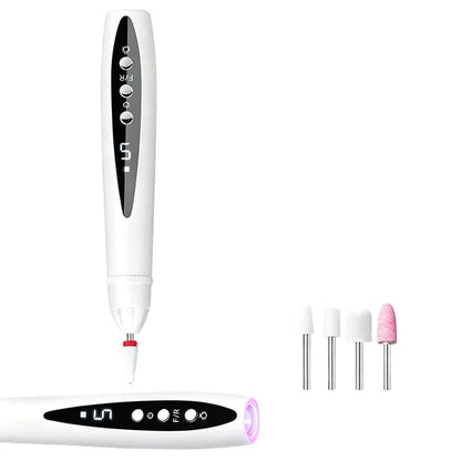 Decorative 2-in-1 Electric Nail Drill with UV Gel Light Portable