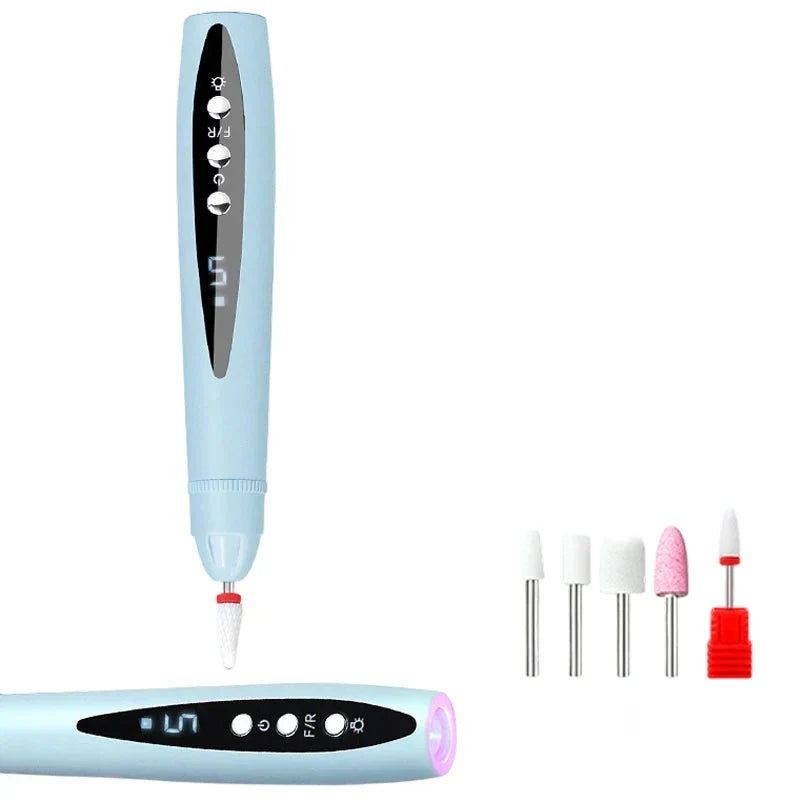 Decorative 2-in-1 Electric Nail Drill with UV Gel Light Portable