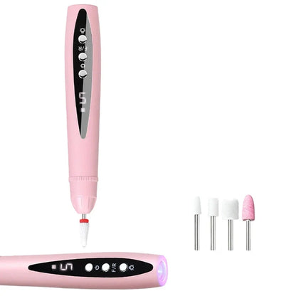 Decorative 2-in-1 Electric Nail Drill with UV Gel Light Portable