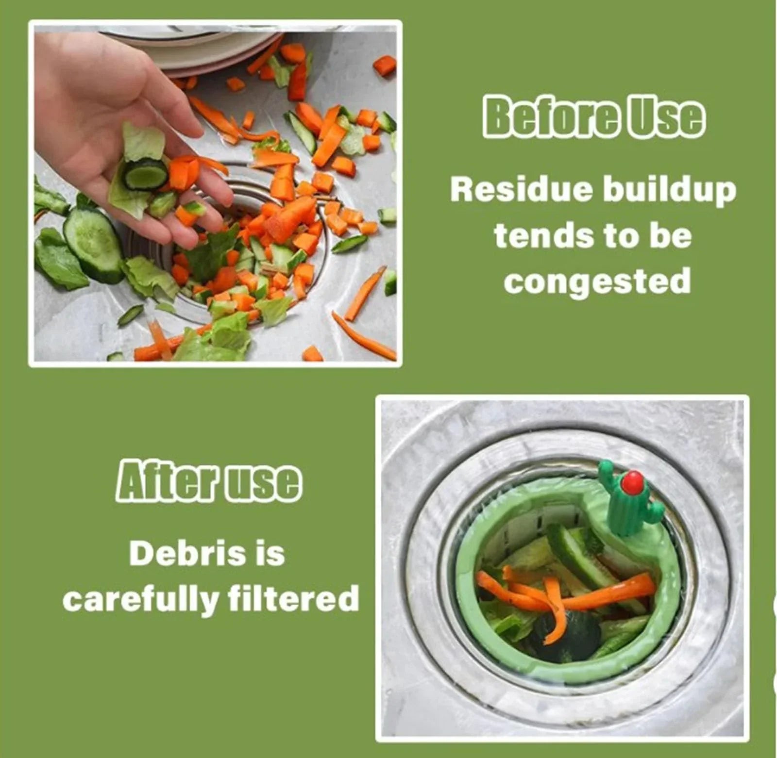 Practical 2pcs Cactus Kitchen Automatic Dumping Sink