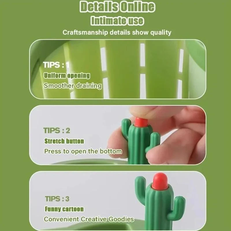 Practical 2pcs Cactus Kitchen Automatic Dumping Sink