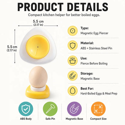 Practical 2PCS Egg Piercer with Stainless Steel Needle, One-Press Egg