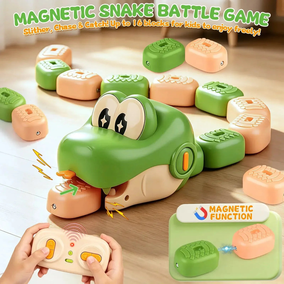 Hands-On 2-Player Remote Control Snake Toy, Realistic Crawling