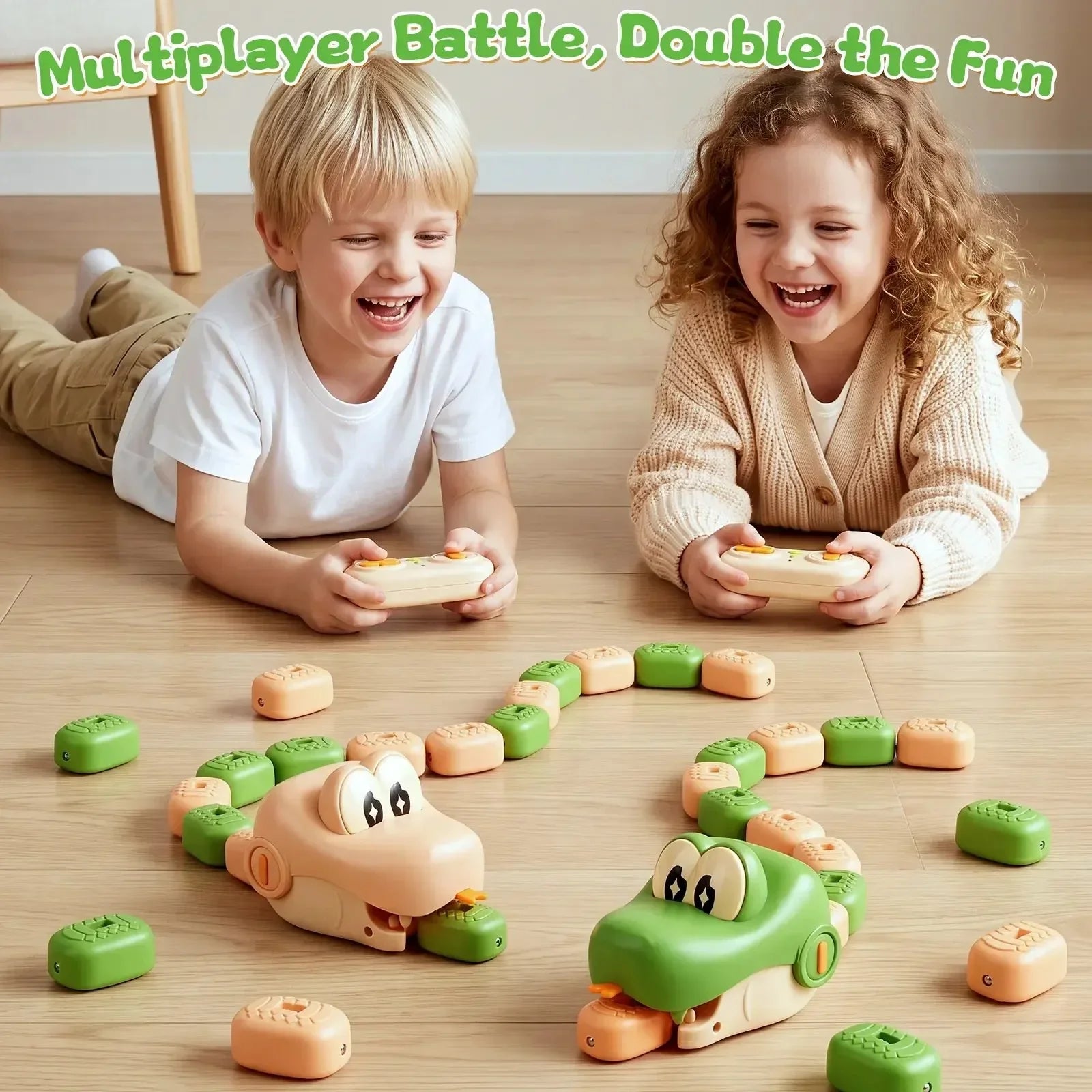 Hands-On 2-Player Remote Control Snake Toy, Realistic Crawling