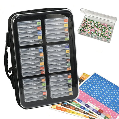 32-Slot Diamond Painting Storage Box Set with Carry Handle Bag