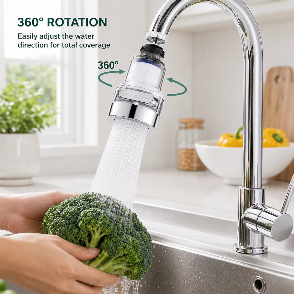 Easy-Care 360° Rotating Faucet Aerator Filter, 6-Layer – 360 Rotating