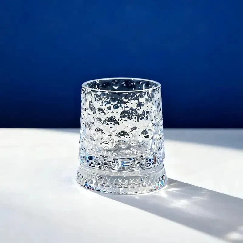 360° Spinning Star-Cut Crystal Glass for Whiskey and Cocktails