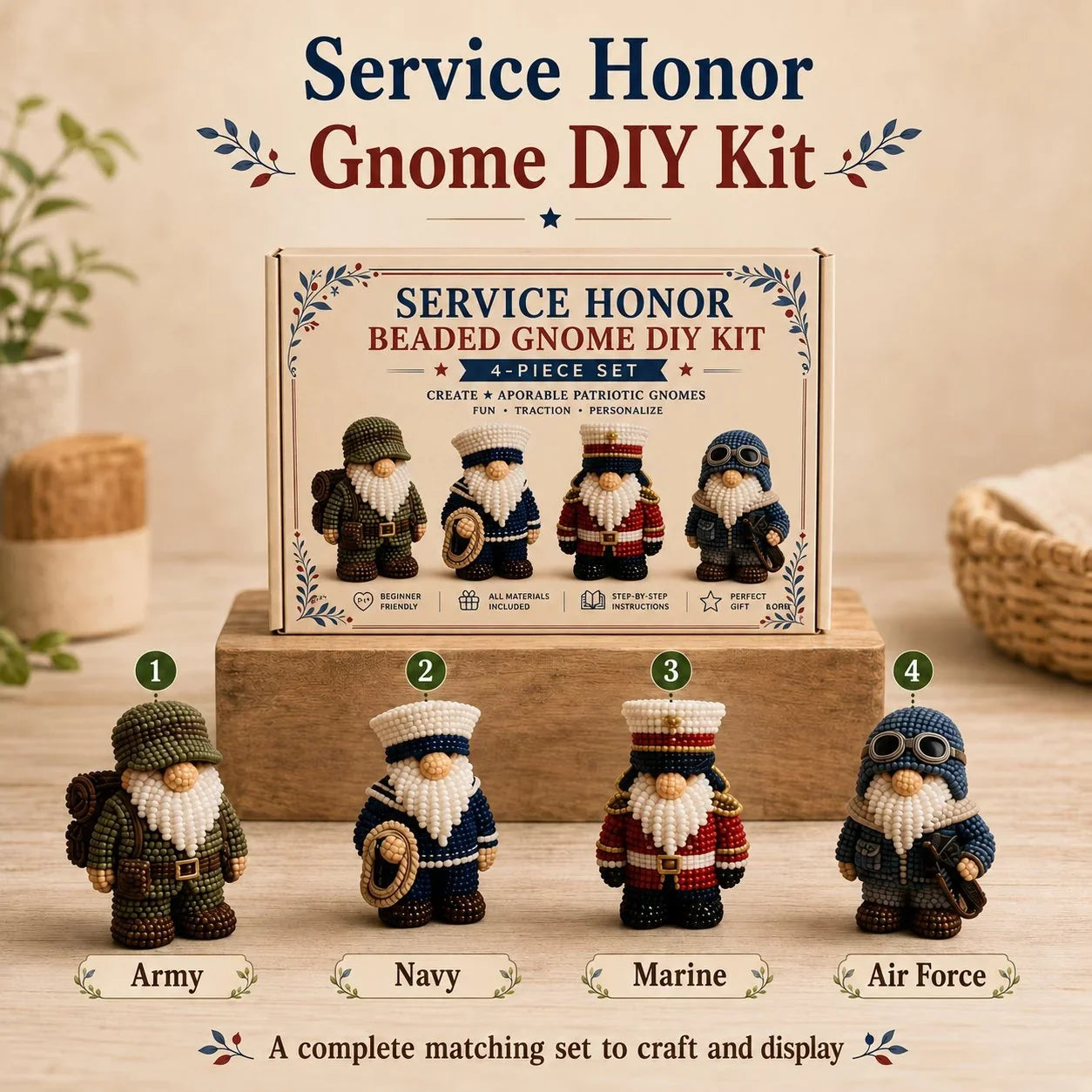 Hands-On 3D Beaded Gnome DIY Kit Collection for Creative Play