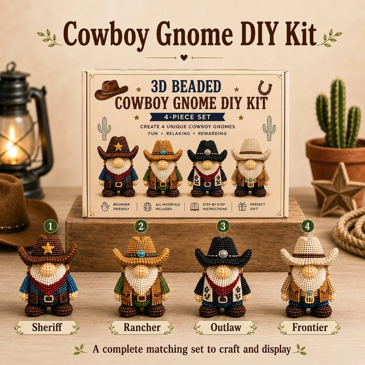 Hands-On 3D Beaded Gnome DIY Kit Collection for Creative Play