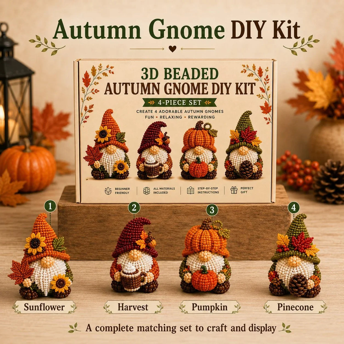 Hands-On 3D Beaded Gnome DIY Kit Collection for Creative Play