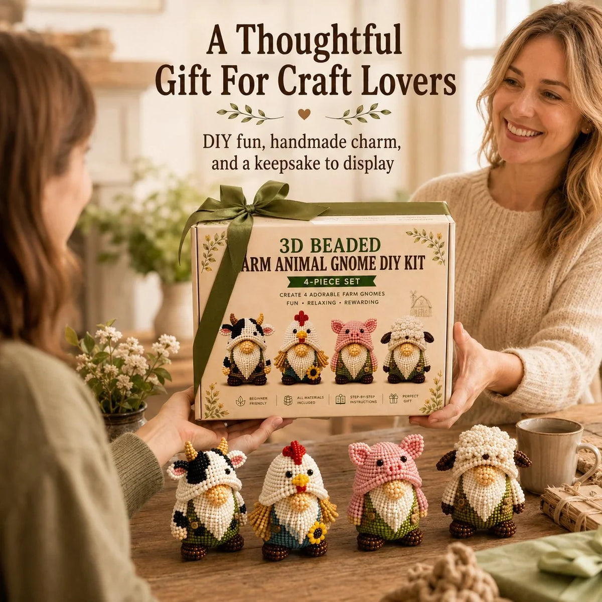 Hands-On 3D Beaded Gnome DIY Kit Collection for Creative Play