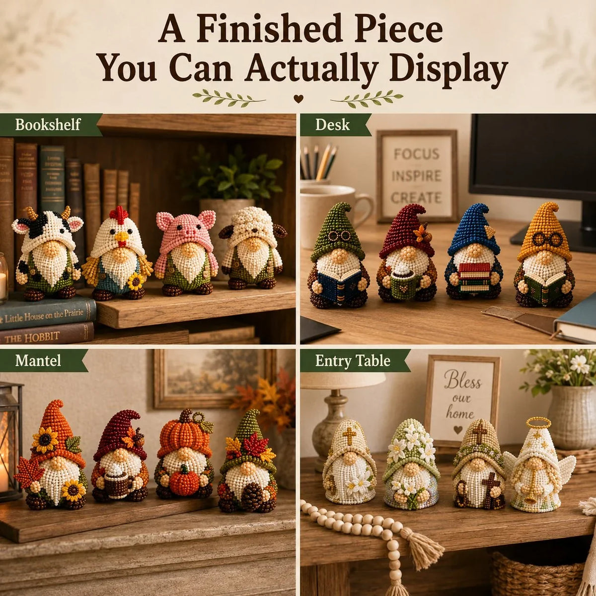 Hands-On 3D Beaded Gnome DIY Kit Collection for Creative Play