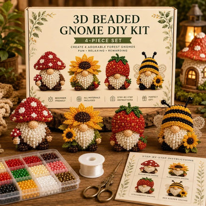 3D Beaded Gnome DIY Craft Kit for Handmade Tabletop Décor