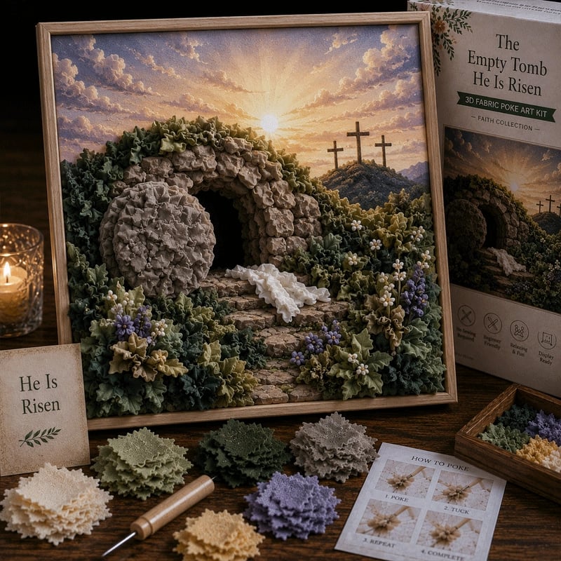 Hands-On 3D Christian Fabric Poke Art Kit for Creative Play