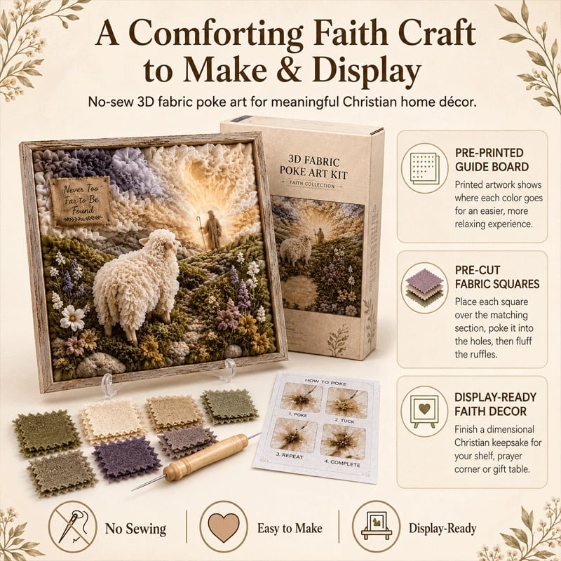 Hands-On 3D Christian Fabric Poke Art Kit for Creative Play