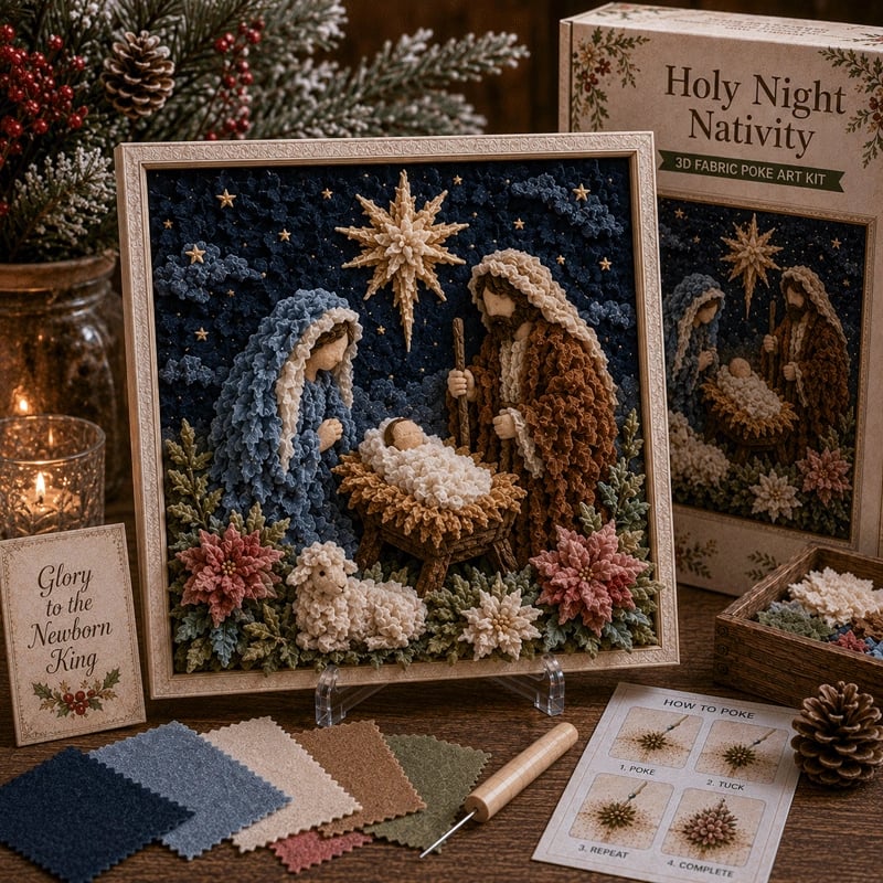 Hands-On 3D Christian Fabric Poke Art Kit for Creative Play