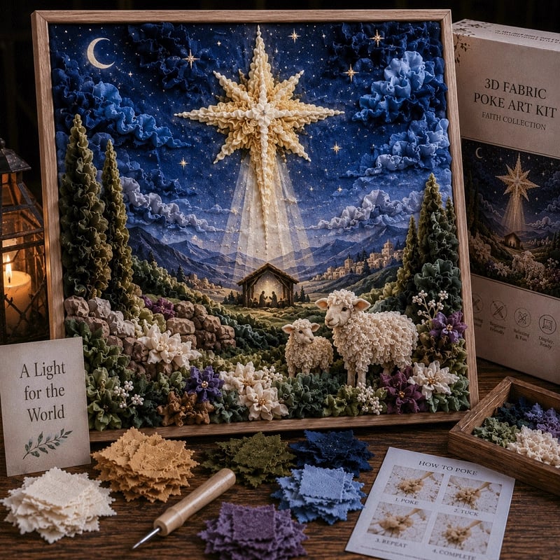 Hands-On 3D Christian Fabric Poke Art Kit for Creative Play