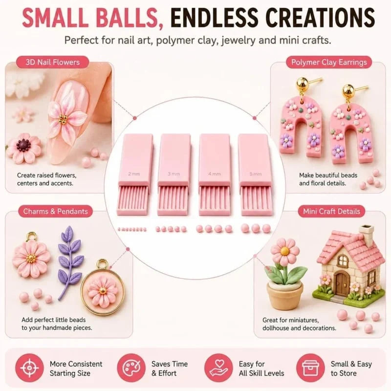 Mini Clay Sphere-Making Tool Set with 3D-Printed Forms