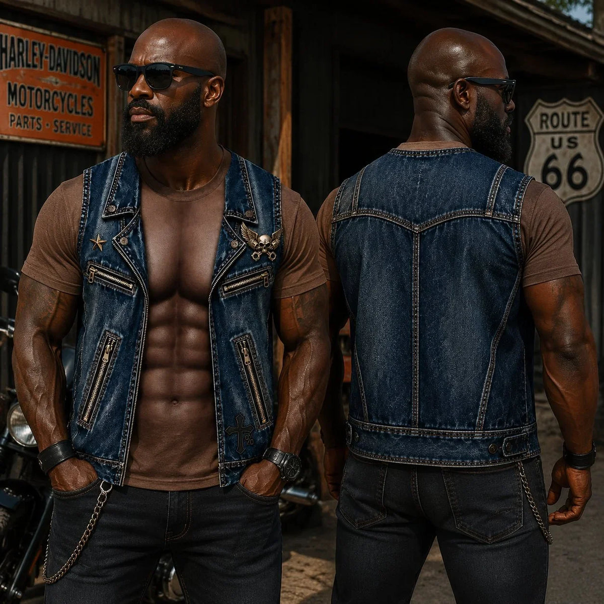 Distinctive Personalized Six Pack ABS with Biker Vest Men Funny 3D