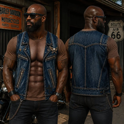 Distinctive Personalized Six Pack ABS with Biker Vest Men Funny 3D