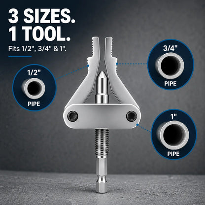 3-in-1 Broken Pipe Thread Extractor for 1/2, 3/4 and 1-Inch Pipes