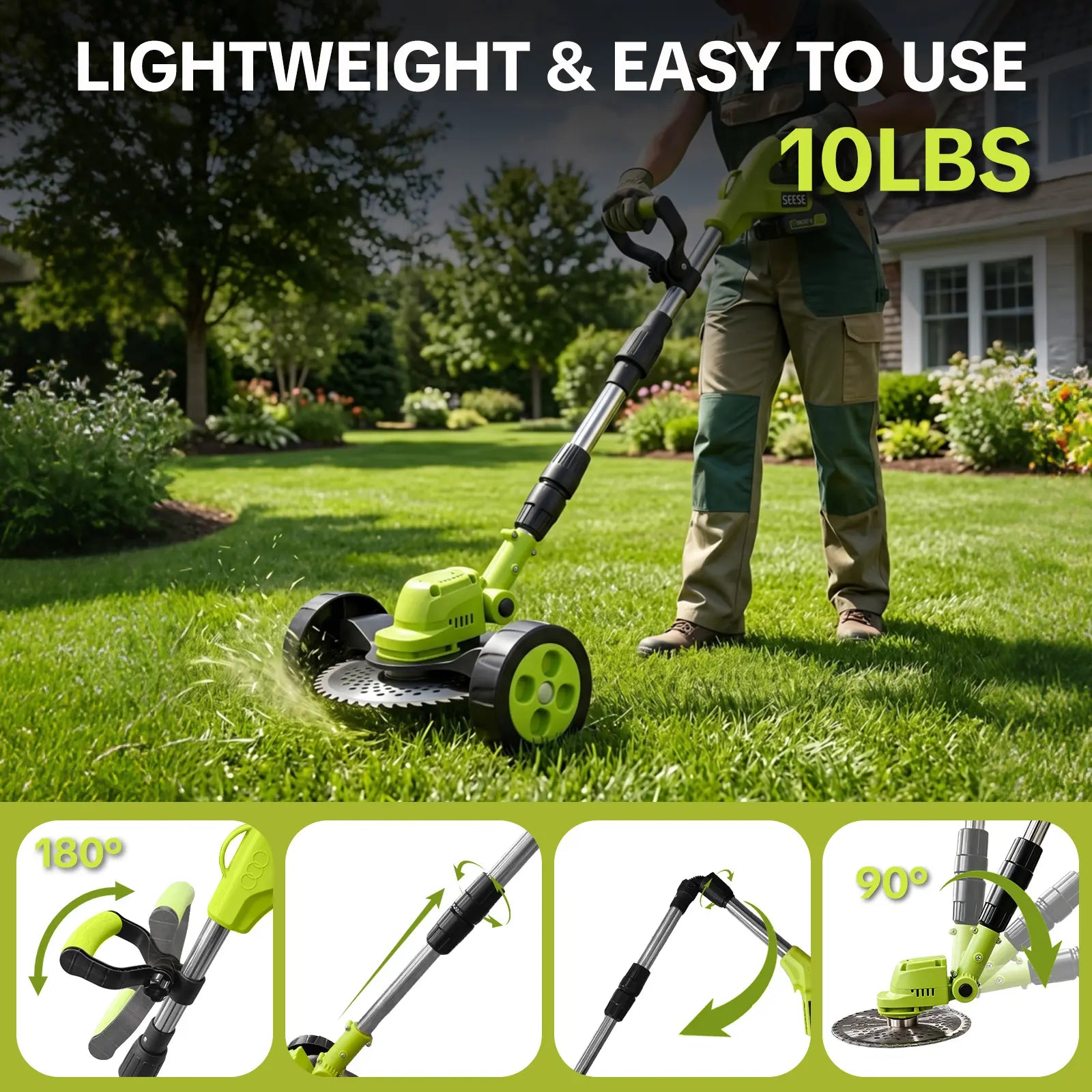 Outdoor 3-in-1 Cordless Lawn Mower with 2×21V Batteries, German – 3 In
