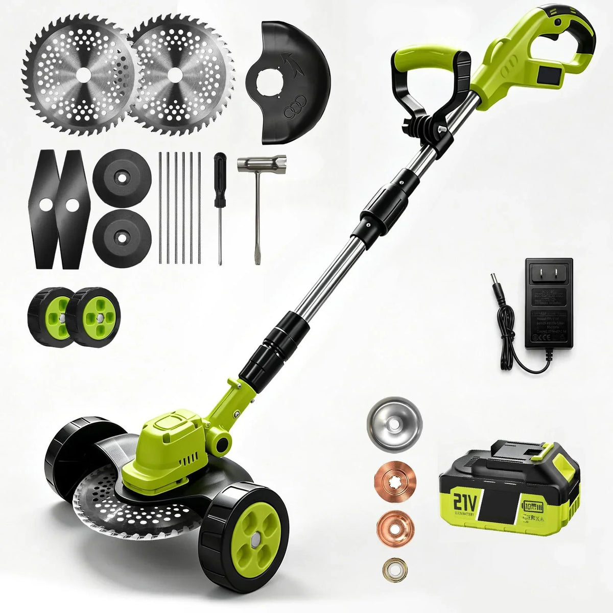Outdoor 3-in-1 Cordless Lawn Mower with 2×21V Batteries, German – 3 In