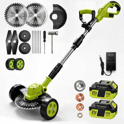 Cordless 3-in-1 Grass Trimmer and Edger with Two 21V Batteries