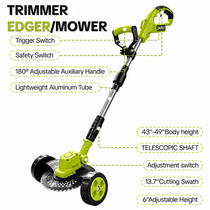 Distinctive 21V 3-in-1 Cordless String Trimmer, Edger & Mini Mower