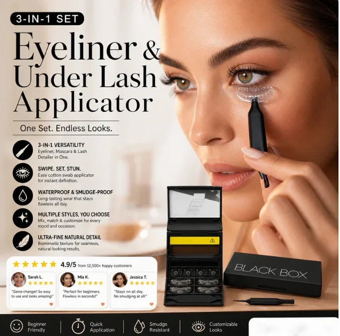 Pet-Friendly 3-in-1 Eyeliner & Lower Lash Applicator