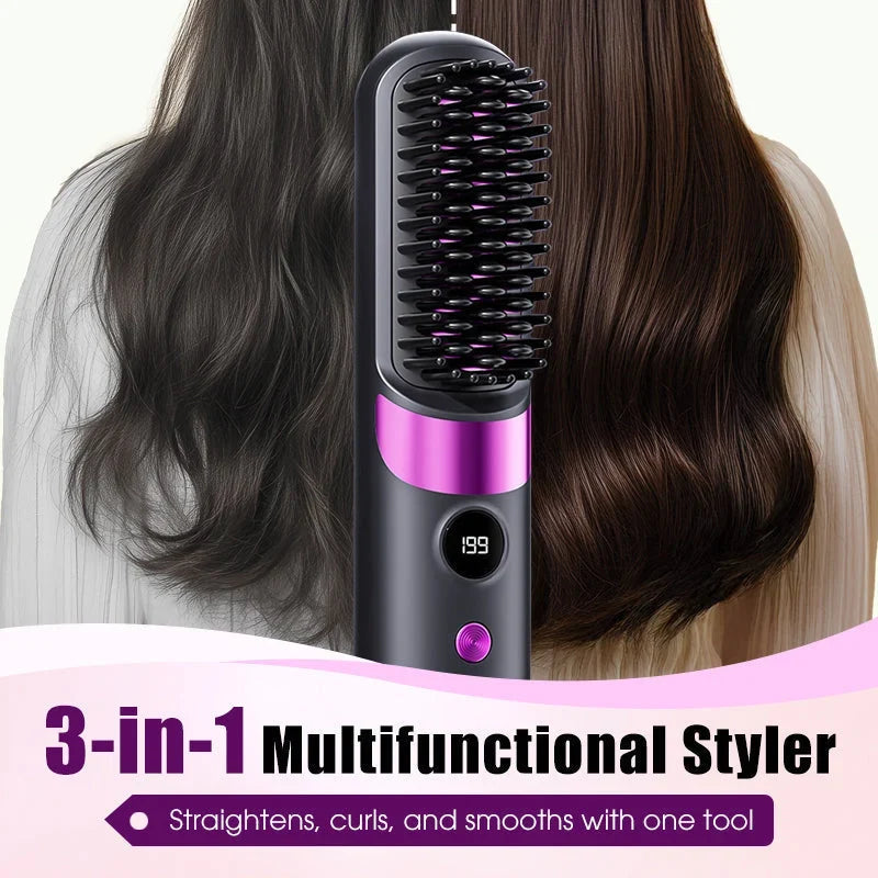 Purpose-Built 3-in-1 Portable Cordless Hair Straightener