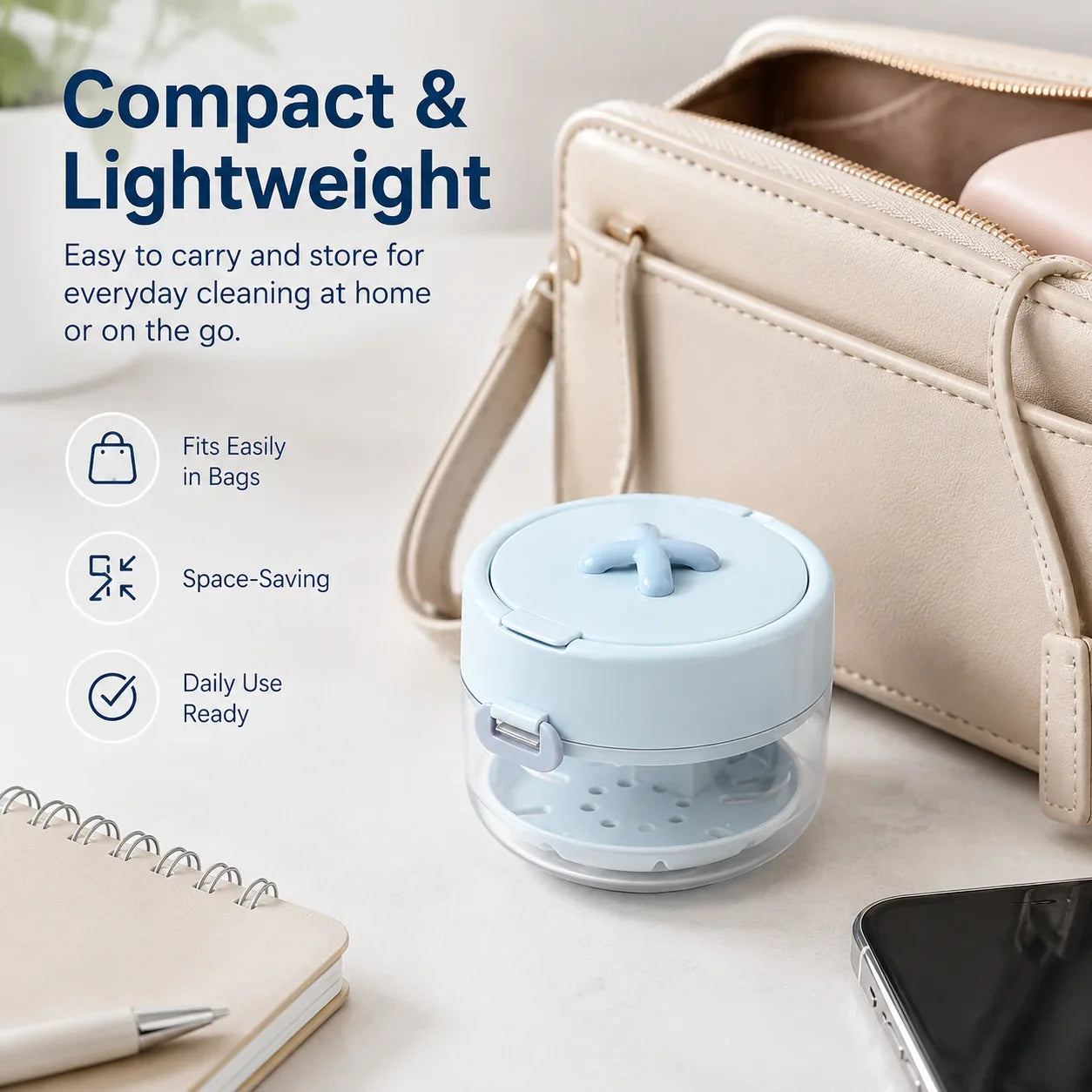 Space-Saving 3-in-1 Leak-Proof Retainer Cleaning Case with Mirror