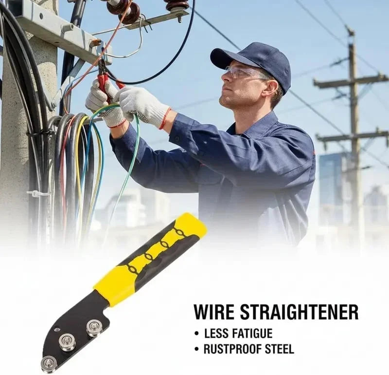 Workshop-Ready 3-Roller Stainless Steel Wire Straightener Hand Tool