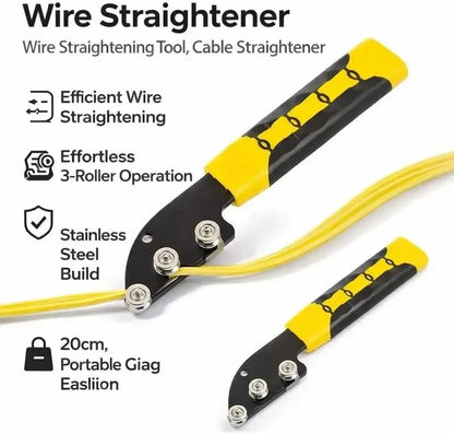 Workshop-Ready 3-Roller Stainless Steel Wire Straightener Hand Tool