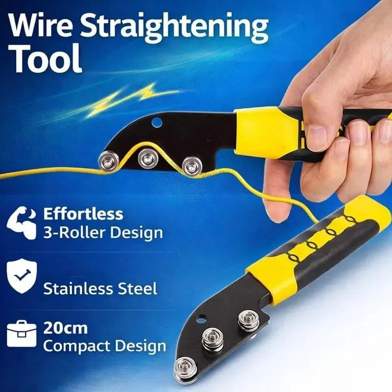 Workshop-Ready 3-Roller Stainless Steel Wire Straightener Hand Tool