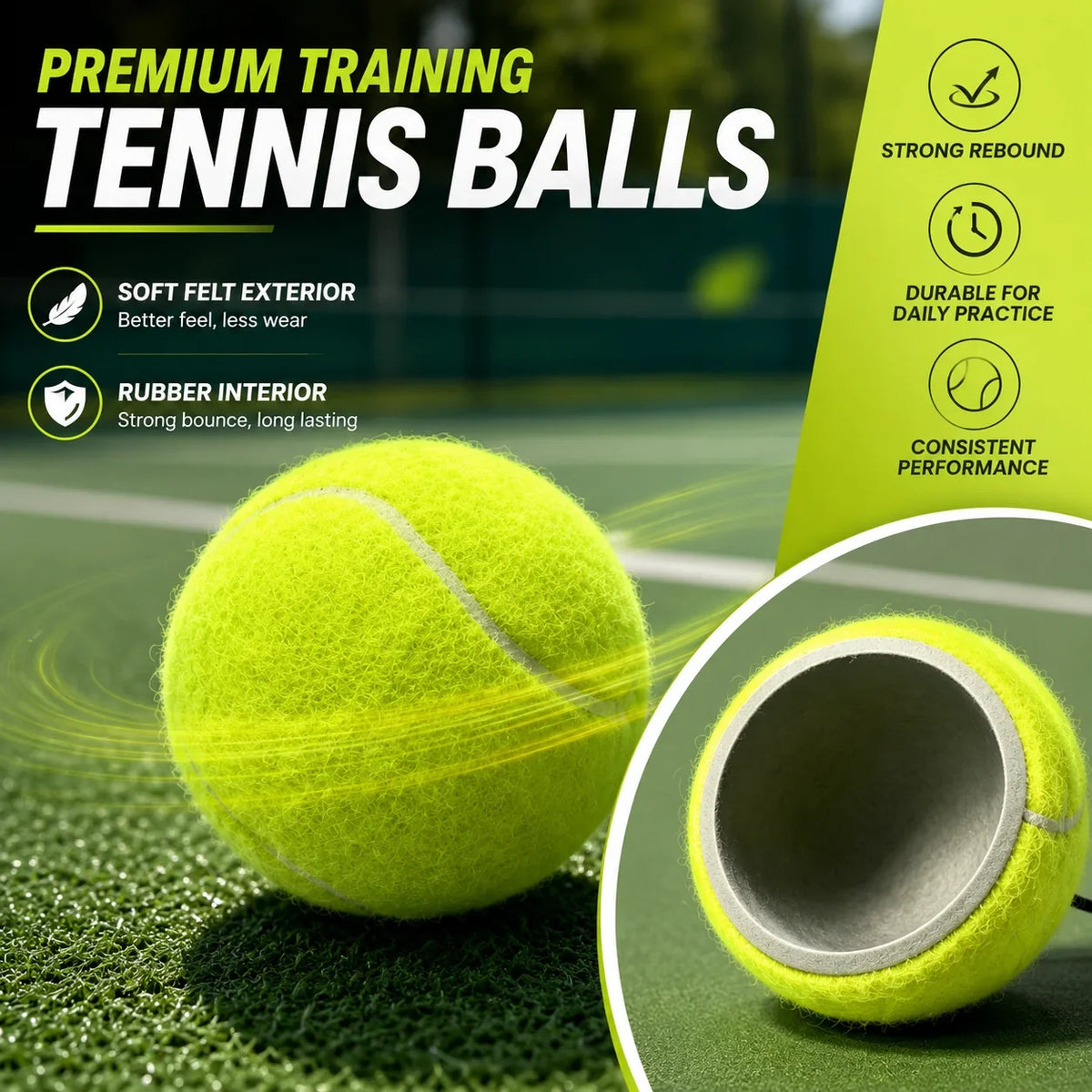 Purpose-Built Solo Tennis Trainer Rebound Set – Practice Anytime, No