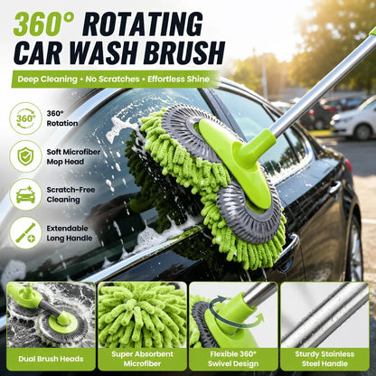 Vehicle-Ready 43'' Long Handle Car Wash Mop, 3X Fast Clean