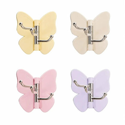 Space-Saving 4-Pack Rotating Butterfly Adhesive Wall Hooks – No-Drill