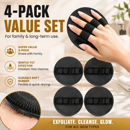 Easy-Care 4-PackSoft Rubber Shower Scrubber for Gentle Ex – 4 Packsoft
