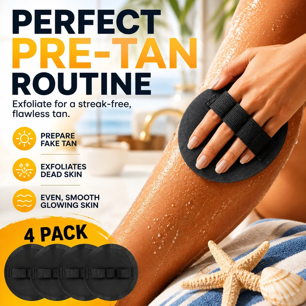 Easy-Care 4-PackSoft Rubber Shower Scrubber for Gentle Ex – 4 Packsoft